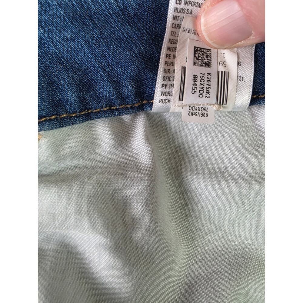 American Eagle Curvy Hi Rise Jegging Crop Jeans Raw Chewed Distressed 14 Long - Picture 13 of 14